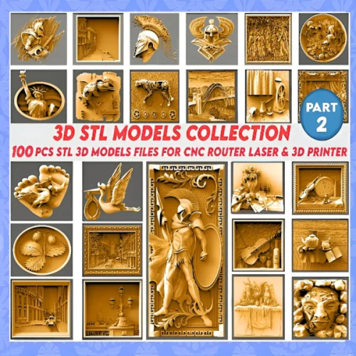 Part 2: 100 Pcs 3D STL Models Collection