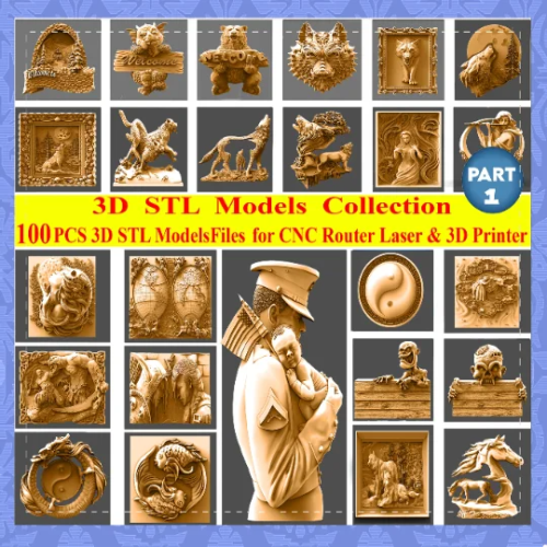 Part 1: 100 Pcs 3D STL Models Collection