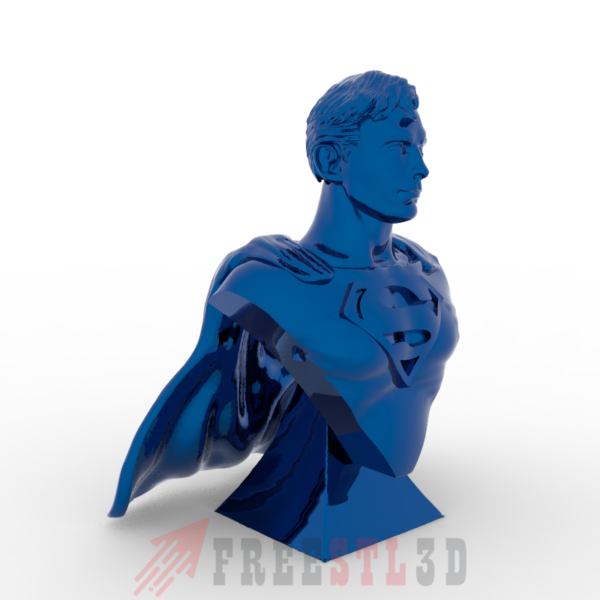 Superman Christopher Reeve Bust file stl 3D Model for CNC and 3d printer