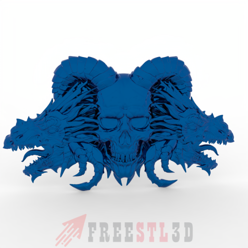 3D Model STL File for CNC Router Laser & 3D Printer Dragon Skull